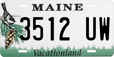 ME license plate 3512UW