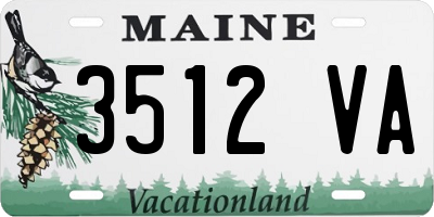 ME license plate 3512VA