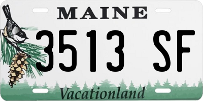ME license plate 3513SF