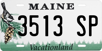 ME license plate 3513SP