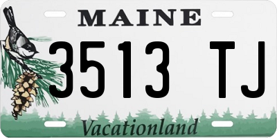 ME license plate 3513TJ