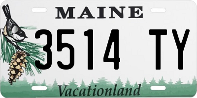 ME license plate 3514TY