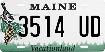 ME license plate 3514UD