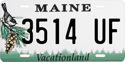 ME license plate 3514UF
