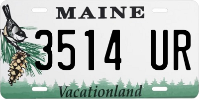 ME license plate 3514UR