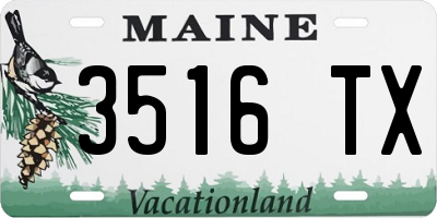 ME license plate 3516TX