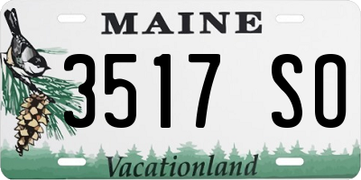ME license plate 3517SO