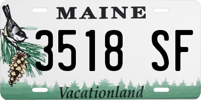 ME license plate 3518SF