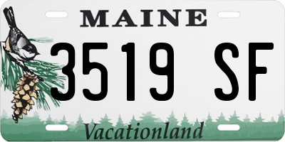 ME license plate 3519SF