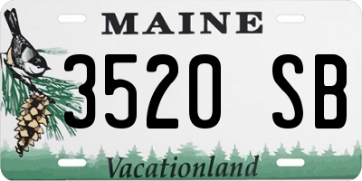 ME license plate 3520SB