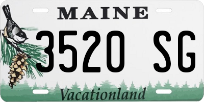 ME license plate 3520SG