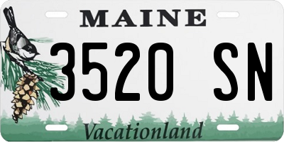 ME license plate 3520SN