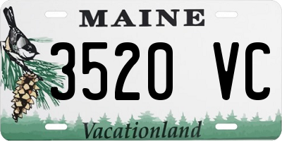 ME license plate 3520VC