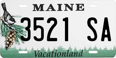 ME license plate 3521SA