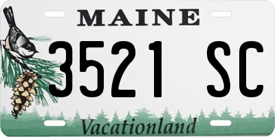 ME license plate 3521SC