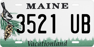 ME license plate 3521UB