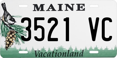 ME license plate 3521VC