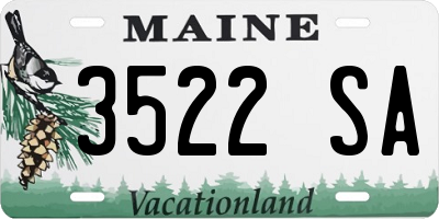 ME license plate 3522SA