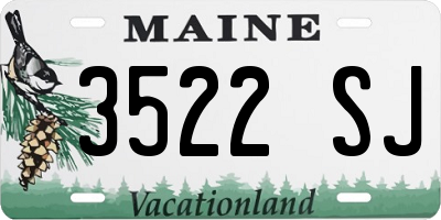 ME license plate 3522SJ