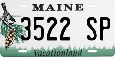 ME license plate 3522SP