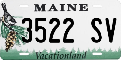 ME license plate 3522SV