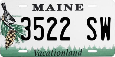 ME license plate 3522SW