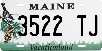 ME license plate 3522TJ
