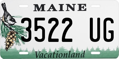 ME license plate 3522UG