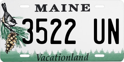 ME license plate 3522UN