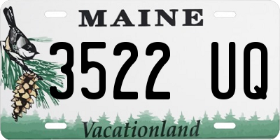 ME license plate 3522UQ
