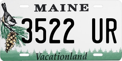 ME license plate 3522UR