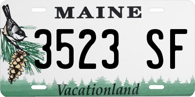 ME license plate 3523SF
