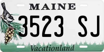 ME license plate 3523SJ
