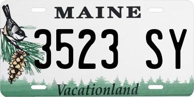 ME license plate 3523SY