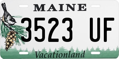 ME license plate 3523UF