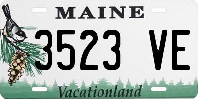 ME license plate 3523VE
