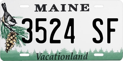 ME license plate 3524SF