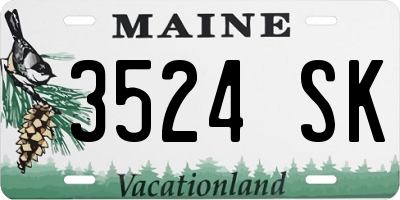 ME license plate 3524SK