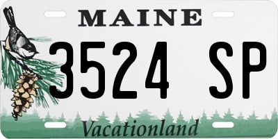ME license plate 3524SP