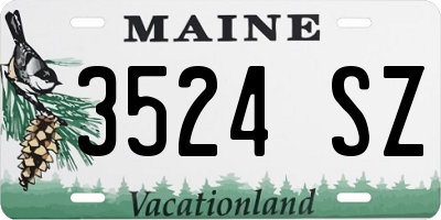 ME license plate 3524SZ