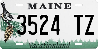 ME license plate 3524TZ