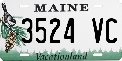 ME license plate 3524VC