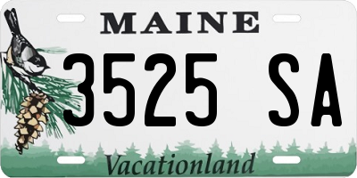 ME license plate 3525SA