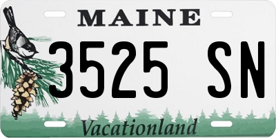 ME license plate 3525SN