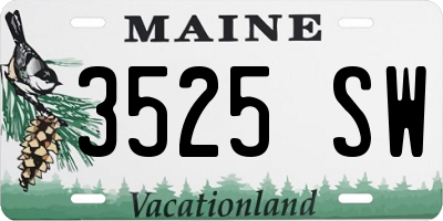 ME license plate 3525SW