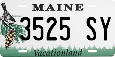 ME license plate 3525SY