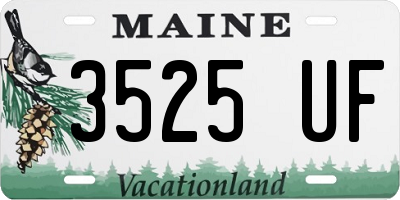 ME license plate 3525UF