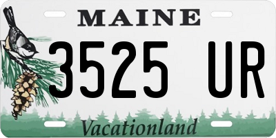 ME license plate 3525UR