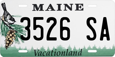 ME license plate 3526SA