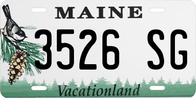 ME license plate 3526SG